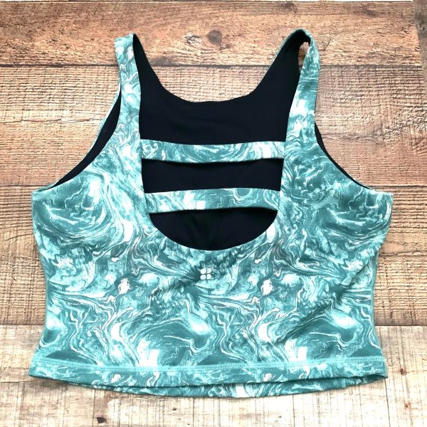 Sweaty Betty Green Marble Padded Longline Sports Bra- Size M (We have matching bottoms) Sale