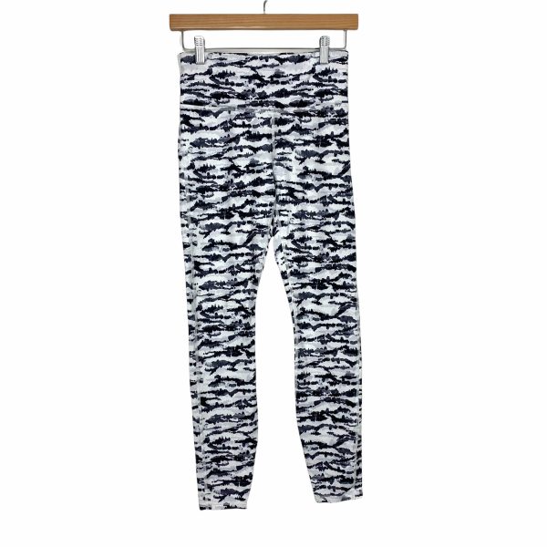 Fabletics White Black Grey Watercolor Leggings- Size XS (Inseam 26 ) For Cheap