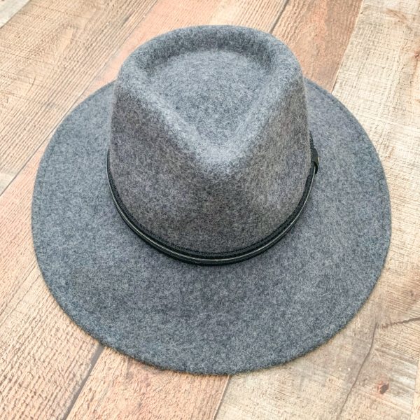 Adora Grey Wool Hat With Black Belt Sale