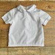 Sir John White Blue Trim Button BackShirt- Size 2T Hot on Sale