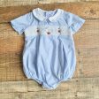 Silly Goose Hand Smocked Ghost Gingham Romper- Size 18M For Cheap