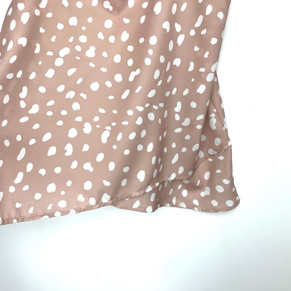 Pink Lily Mauve White Dot Front Cross Tank Top- Size S Sale