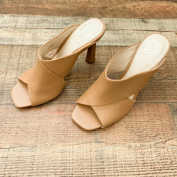 Vince Camuto Latte Slip On Peep Hole Heels- Size 7 Online Sale