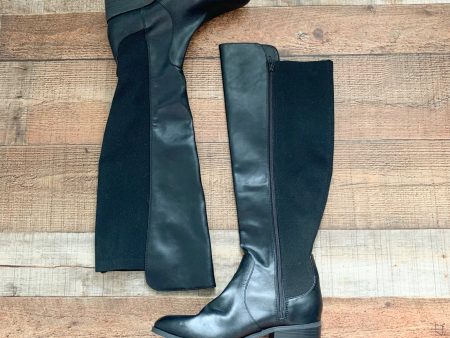 A New Day Black Faux Leather Boots- Size 9 (LIKE NEW) For Sale