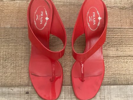 Prada Red Heel Sandals- Size 38.5 (US 8.5) see notes Online Hot Sale