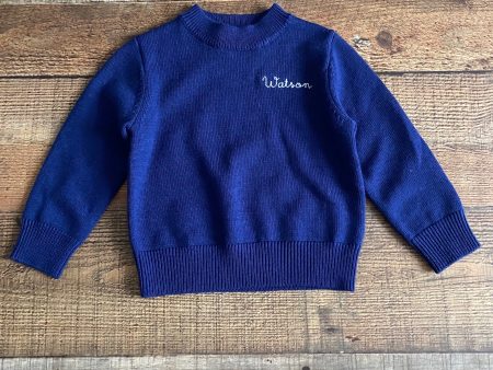 Cygnet Child Navy Wool Watson Embroidered Sweater- Size 24M Fashion