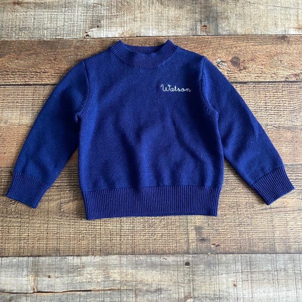 Cygnet Child Navy Wool Watson Embroidered Sweater- Size 24M Fashion