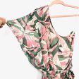 Show Me Your Mumu Pink Green One Shoulder Bat Wing Sleeve Belted Dress NWT- Size XS Hot on Sale