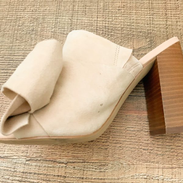 Sam Edelman Tan Suede Bow Slip On Block Heel Shoe- Size 6.5 (See Notes) Cheap