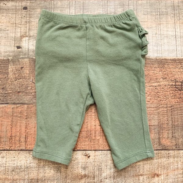 Old Navy Olive Ruffle Bottom Pants- Size 0-3M Online now