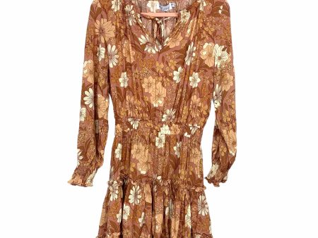 Petal + Pup Taupe Floral Print Dress NWT- Size US 2 Sale