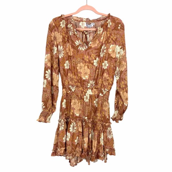 Petal + Pup Taupe Floral Print Dress NWT- Size US 2 Sale