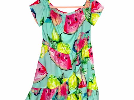 No Brand Watermelon Print Elastic Waist Faux Wrap Dress- Size ~S (see notes) Online Hot Sale