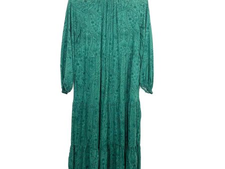 A New Day Green Printed Mock Neck Maxi Dress- Size S For Sale