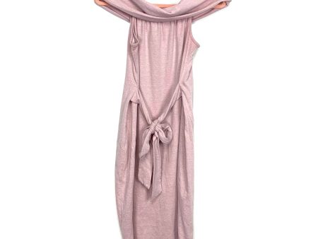 Pink Blush Pink Heathered Off The Shoulder Belted Dress- Size M (see notes) Discount