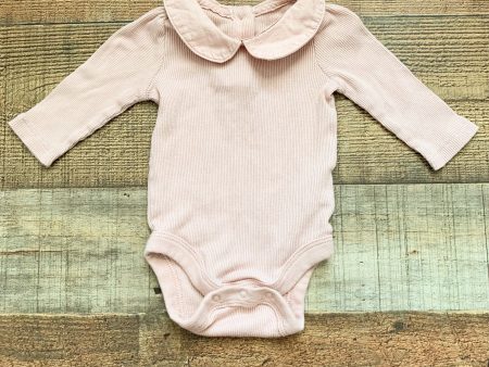 Baby Gap Pink Ribbed Collared Onesie- Size 0-3M Online