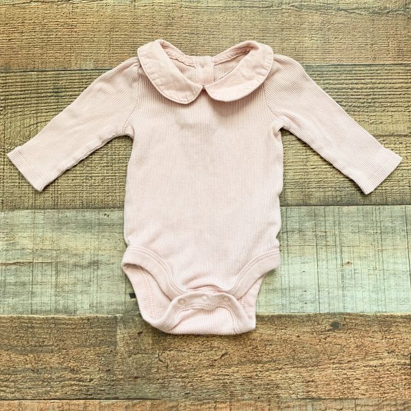 Baby Gap Pink Ribbed Collared Onesie- Size 0-3M Online