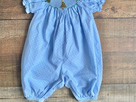 Belli Terell Blue Polka Dot Christmas Tree Bubble Romper- Size 12M Online Sale