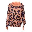 L Love Animal Print Cut Out Mock Neck Sweater- Size M Online Sale