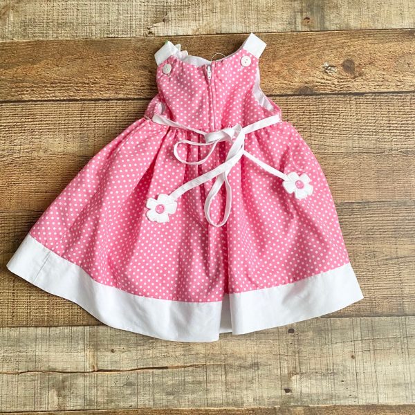 Florence Eiseman Pink Polka Dot Flower Dress- Size 12M For Discount