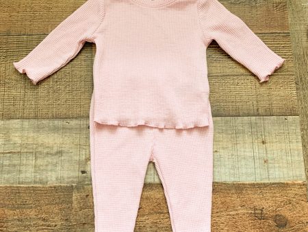 Old Navy Pink Thermal Top and Pant Set- Size 3-6M For Discount