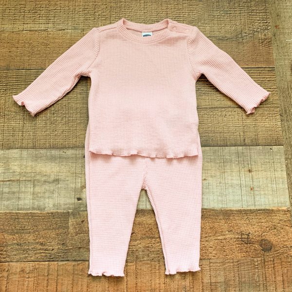 Old Navy Pink Thermal Top and Pant Set- Size 3-6M For Discount