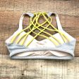 Lululemon White Light Grey Striped Yellow Straps Padded Sports Bra- Size 8 Fashion