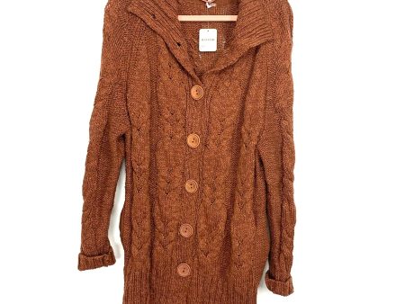 Free People Brown Button Up Sweater Cardigan NWT- Size XS For Discount