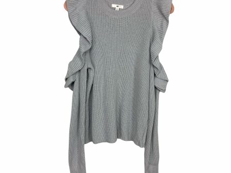 BP Grey Ruffle Cold Shoulder Sweater- Size XS For Cheap