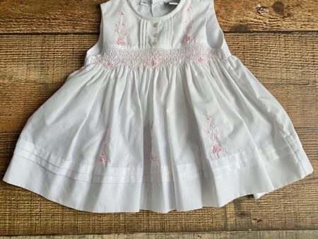 Friedknit Creations White Embroidered Dress- Size 3M Online Hot Sale