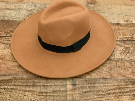 No Brand Camel Wool Wide Brim Black Belted Hat Fashion