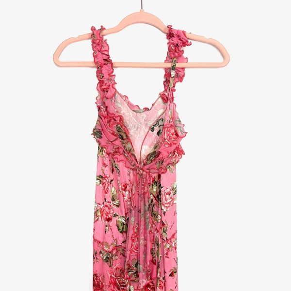 No Brand Pink Floral Hi-Low Dress- Size M For Sale