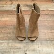 Sam Edelman Tan Suede Peep Toe Side Zipper Booties- Size 8.5 Fashion