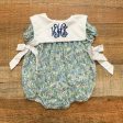 Poppy Kids Co. Floral Embroidered  HHK  Smocked Side Bow Bubble Romper- Size 3M on Sale