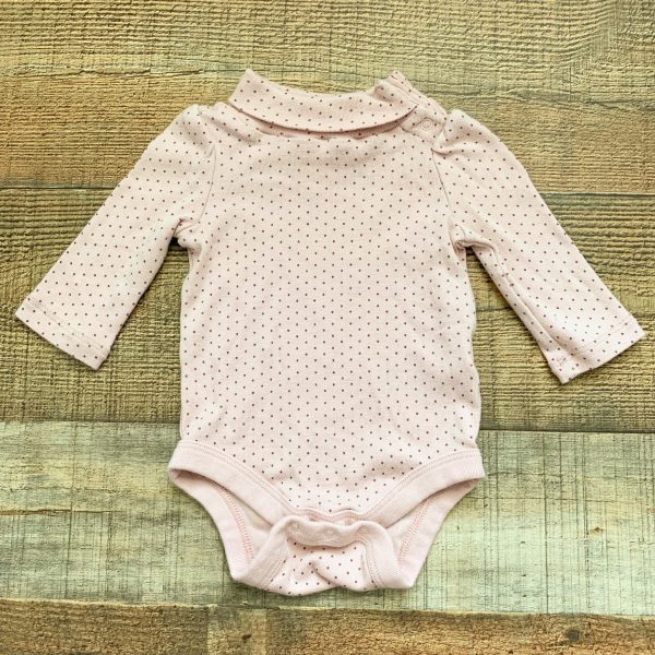 Baby Gap Pink Polka Dot Turtleneck Onesie- Size 0-3M For Discount