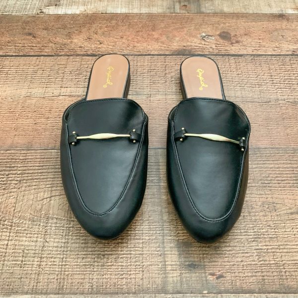 Qupid Black Faux Leather Mules- Size 8.5 (Like New) Fashion