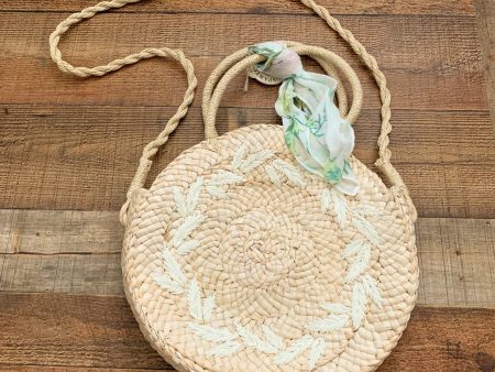 Spartina River House Round Straw Handbag With Scarf NWT For Sale