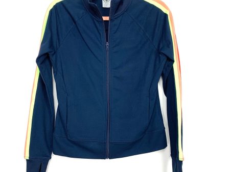 Athletic Works Navy Bright Side Stripe Zip Up Sweatshirt- Size S (4-6) (We Have Matching Bottom!) Discount