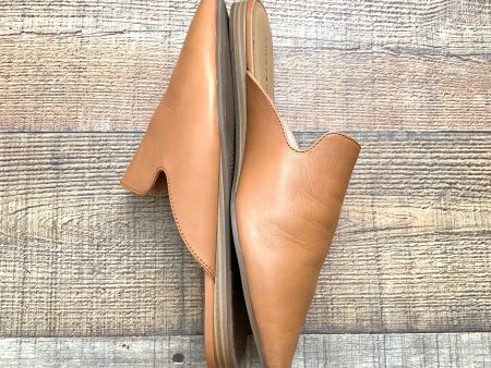 Lucky Brand Camel Leather Like Mules- Size 9 For Sale