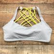 Lululemon White Light Grey Striped Yellow Straps Padded Sports Bra- Size 8 Fashion