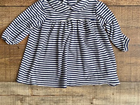 Busy Bees Striped Collared Long Sleeve Dress- Size 9M Online Hot Sale