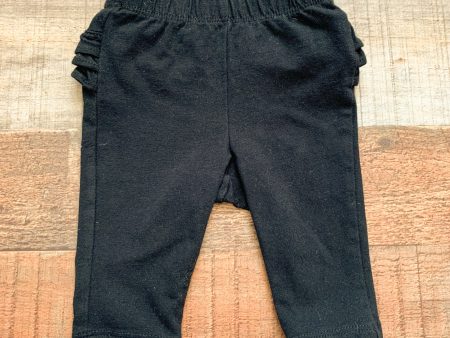 Old Navy Black Ruffle Bottom Leggings- Size 0-3M on Sale