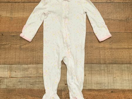 Cloud Island Heart Triangle Print Zip Up Footie with Mittens- Size 3-6M Fashion