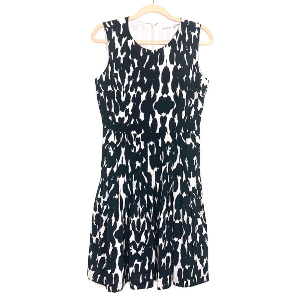 Calvin Klein Black Off White Sleeveless Dress- Size 6 (See Notes) Discount