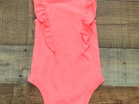 Cat & Jack Neon Pink Ruffle Sleeve Onesie- Size 0-3M on Sale