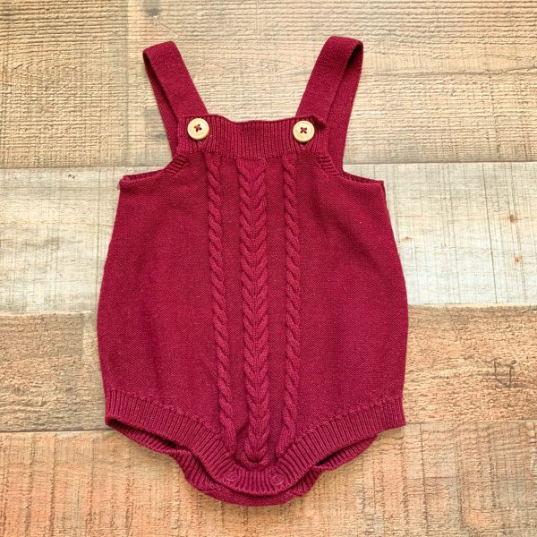 Baby Cat & Jack Maroon Knit Jumpsuit- Size 0-3M Online Sale