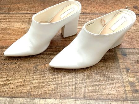 Forever21 White Faux Leather Slip On Block Heels- Size 7.5 For Sale