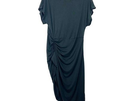 Amaryllis Black Ribbed Ruched Side Dress- Size L Online