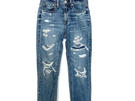 American Eagle Hi-Rise Tomgirl Jeans- Size 00 Short (Inseam 23.5” rolled as pictured) see notes For Sale