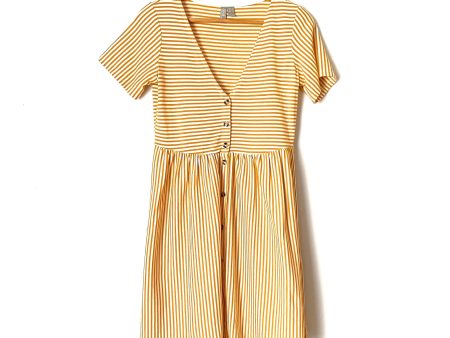 ASOS Yellow Striped V Neck Button Dress- Size 2 Supply